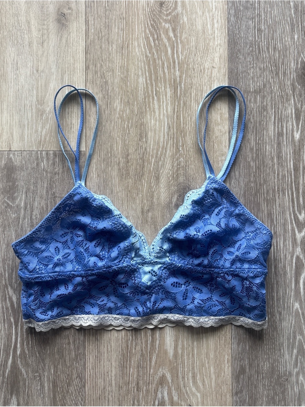 Aerie Blue Lace Triangle Bralette Size XS